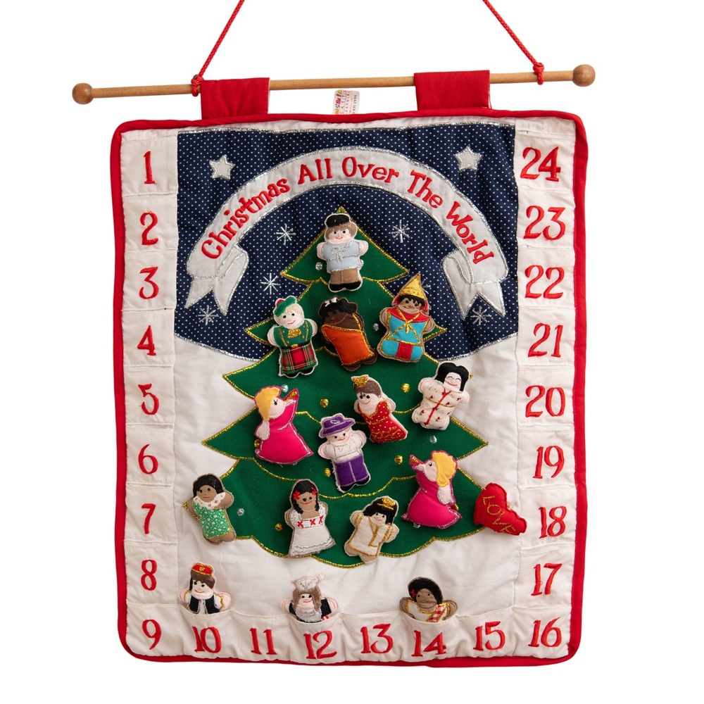 VTG Pockets of Learning Christmas Around The World Advent Calendar Wall Hanging